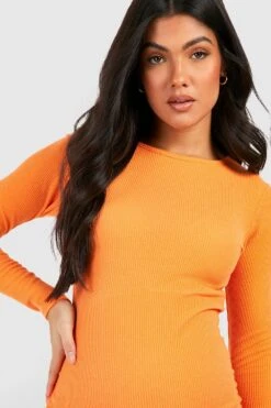 Maternité - Robe De Grossesse Froncée Texturée 9 Maternité - Robe De Grossesse Froncée Texturée -BOOHO Kleidung Magasin gzz47045 orange xl 3