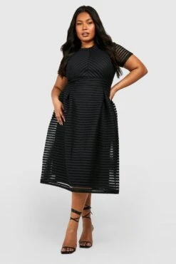 Grande Taille - Robe Mi-longue Ample Texturée 8 Grande Taille - Robe Mi-longue Ample Texturée -BOOHO Kleidung Magasin gzz47114 black xl 2