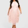 Grande Taille - Robe Mi-longue Ample Texturée -BOOHO Kleidung Magasin gzz47115 blush xl