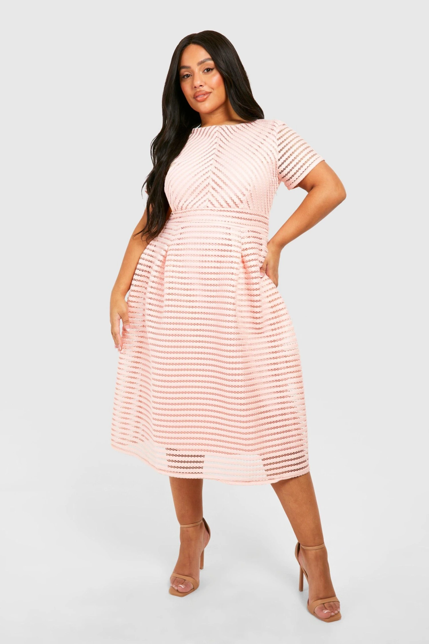 Grande Taille - Robe Mi-longue Ample Texturée 5 Grande Taille - Robe Mi-longue Ample Texturée – Image 3