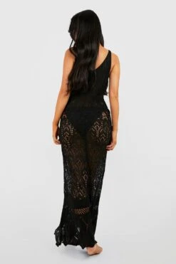 Petite - Robe De Plage En Crochet à Col V -BOOHO Kleidung Magasin gzz47134 black xl 1
