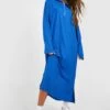 Robe Pull Mi-longue Côtelée Fendue -BOOHO Kleidung Magasin gzz47219 cobalt xl