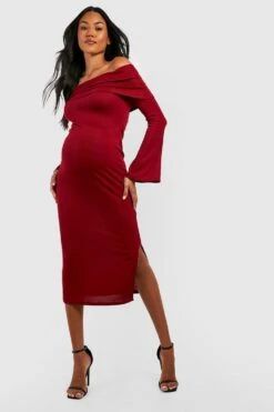 Maternité - Robe De Grossesse à Col Bateau Et Manches évasées