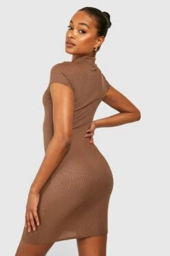 Tall - Robe Cape Courte Côtelée -BOOHO Kleidung Magasin gzz47283 chocolate xl 1