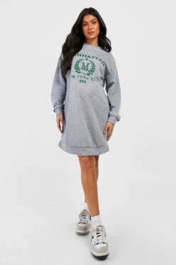 Maternité - Robe Sweat De Grossesse à Slogan Manhattan -BOOHO Kleidung Magasin gzz47299 grey20marl xl 2