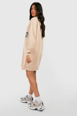 Maternité - Robe Sweat De Grossesse à Slogan Dsgn Studio -BOOHO Kleidung Magasin gzz47300 taupe xl 1