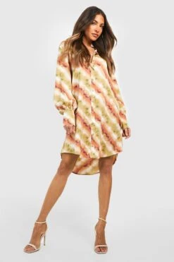 Robe Chemise Oversize Imprimée 8 Robe Chemise Oversize Imprimée -BOOHO Kleidung Magasin gzz47415 green xl 2