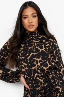 Petite - Robe Patineuse Léopard à Ceinture -BOOHO Kleidung Magasin gzz47743 natural xl 3