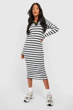 Tall - Robe Mi-longue Moulante à Rayures