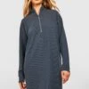 Tall - Robe Côtelée à Col Zippé 1 Tall - Robe Côtelée à Col Zippé -BOOHO Kleidung Magasin gzz47932 charcoal xl