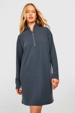 Tall - Robe Côtelée à Col Zippé