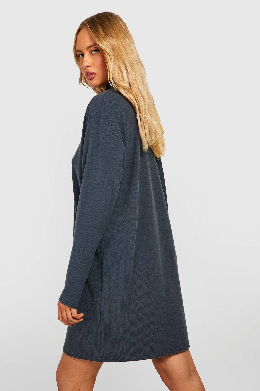 Tall - Robe Côtelée à Col Zippé 4 Tall - Robe Côtelée à Col Zippé – Image 2