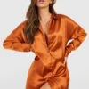 Robe Chemise Satinée -BOOHO Kleidung Magasin gzz47966 rust xl
