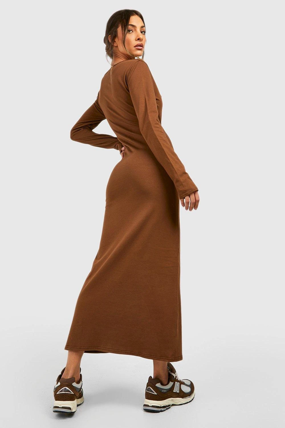 BOOHOO Robe Longue En Coton à Manches Longues 4 BOOHOO Robe Longue En Coton à Manches Longues – Image 2