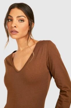 BOOHOO Robe Longue En Coton à Manches Longues 9 BOOHOO Robe Longue En Coton à Manches Longues -BOOHO Kleidung Magasin gzz47986 chocolate xl 3
