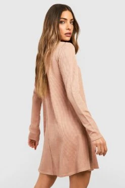 Robe Patineuse Zippée Côtelée -BOOHO Kleidung Magasin gzz48100 stone xl 1