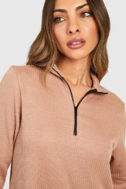 Robe Patineuse Zippée Côtelée -BOOHO Kleidung Magasin gzz48100 stone xl 3