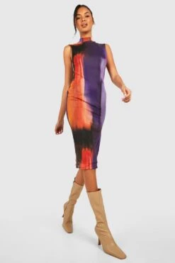 Robe Mi-longue Surteinte En Mesh