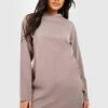 Robe T-shirt En Coton à Manches Longues -BOOHO Kleidung Magasin gzz48120 mocha xl