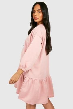 BOOHOO Maternité - Robe Sweat De Grossesse Péplum -BOOHO Kleidung Magasin gzz48271 rose xl 1
