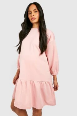 BOOHOO Maternité - Robe Sweat De Grossesse Péplum -BOOHO Kleidung Magasin gzz48271 rose xl 2
