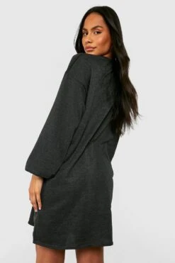 Maternité - Robe Sweat De Grossesse Oversize -BOOHO Kleidung Magasin gzz48272 charcoal xl 1