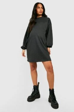 Maternité - Robe Sweat De Grossesse Oversize -BOOHO Kleidung Magasin gzz48272 charcoal xl 2