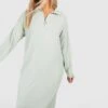 Grande Taille - Robe Zippée Côtelée -BOOHO Kleidung Magasin gzz48304 sage xl
