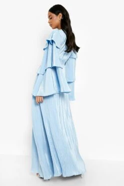Robe Longue à Manches Volantées -BOOHO Kleidung Magasin gzz48332 pastel20blue xl 1
