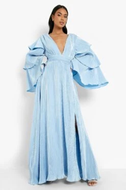 Robe Longue à Manches Volantées -BOOHO Kleidung Magasin gzz48332 pastel20blue xl 2