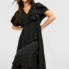 Robe Mi-longue à Pois Et Volants 1 Robe Mi-longue à Pois Et Volants -BOOHO Kleidung Magasin gzz48338 black xl
