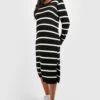 Maternité - Robe De Grossesse Rayée à Col Rond -BOOHO Kleidung Magasin gzz48494 black xl