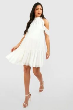 Maternité - Robe De Grossesse Courte à Volants -BOOHO Kleidung Magasin gzz48897 ivory xl 2