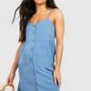 Maternité - Robe De Grossesse Babydoll Boutonnée à Poches -BOOHO Kleidung Magasin gzz49007 blue xl