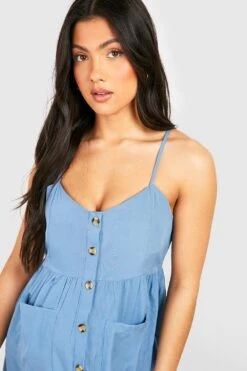Maternité - Robe De Grossesse Babydoll Boutonnée à Poches 9 Maternité - Robe De Grossesse Babydoll Boutonnée à Poches -BOOHO Kleidung Magasin gzz49007 blue xl 3