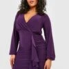 Grande Taille - Robe Moulante Soyeuse à Volants -BOOHO Kleidung Magasin gzz49035 purple xl