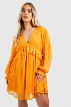 BOOHOO Grande Taille - Robe Babydoll Courte