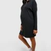 Maternité - Robe De Grossesse Texturée Zippée -BOOHO Kleidung Magasin gzz49095 black xl