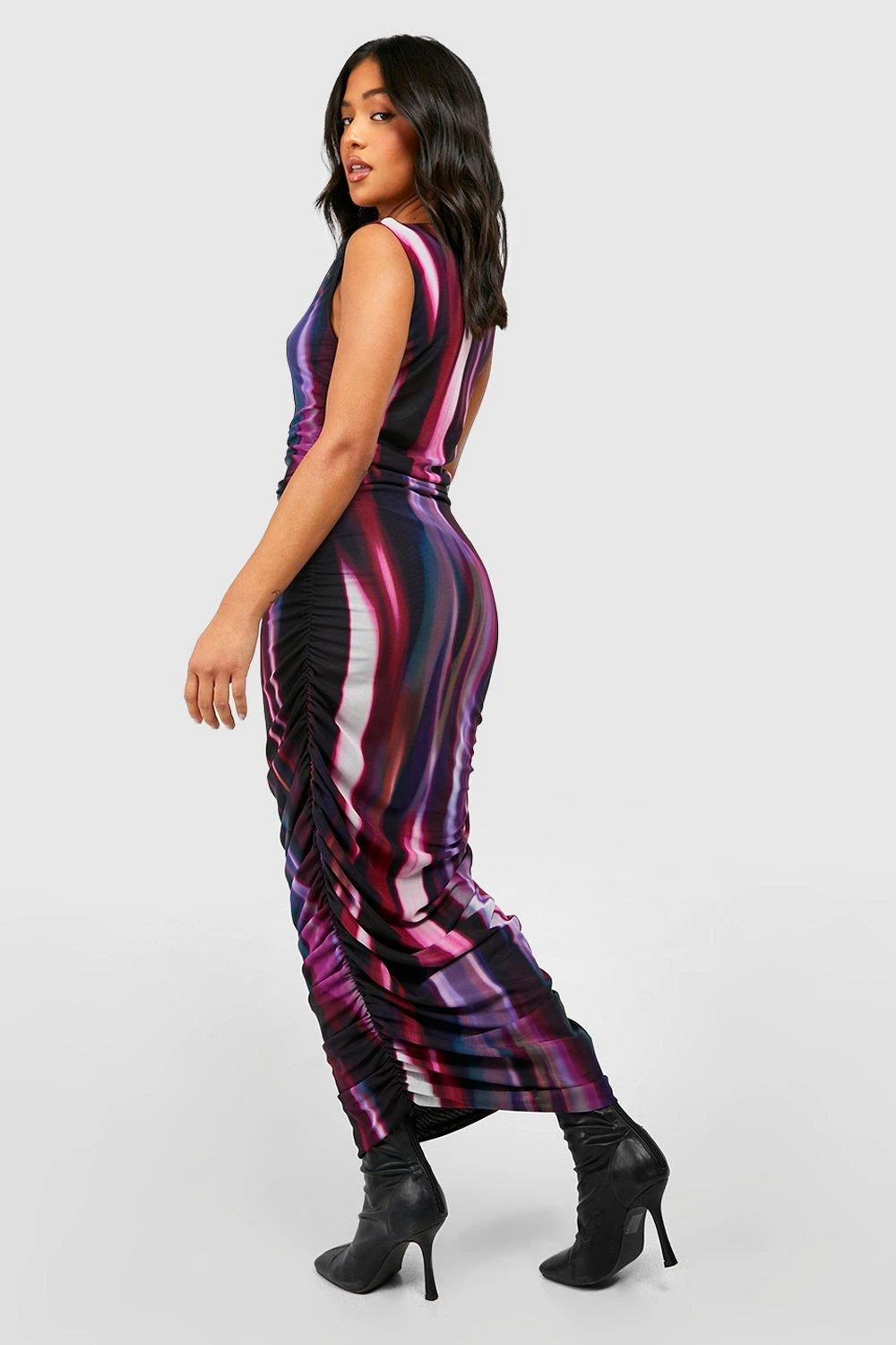 Petite - Robe Longue Froncée En Mesh 4 Petite - Robe Longue Froncée En Mesh – Image 2