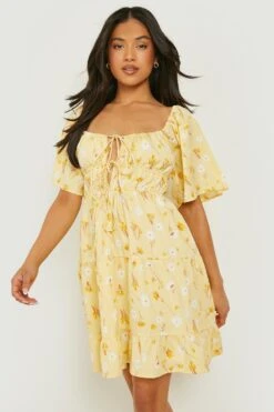 Petite - Robe Patineuse Froncée Fleurie