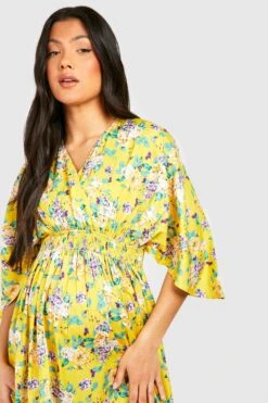 Maternité - Robe De Grossesse Longue à Volants -BOOHO Kleidung Magasin gzz49301 mustard xl 3