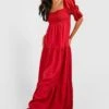 Maternité - Robe De Grossesse Froncée En Lin -BOOHO Kleidung Magasin gzz49304 red xl