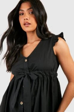 Maternité - Robe Mi Longue Boutonnée 8 Maternité - Robe Mi Longue Boutonnée -BOOHO Kleidung Magasin gzz49319 black xl 3