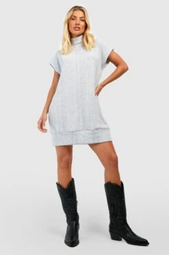 Robe Pull Oversize à Col Roulé -BOOHO Kleidung Magasin gzz49360 grey xl 2