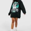 Petite - Robe Sweat Oversize Universitaire à Slogan -BOOHO Kleidung Magasin gzz49458 black xl