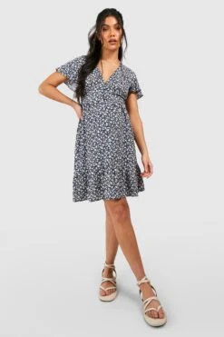 Maternité - Robe De Grossesse Babydoll à Manches Larges