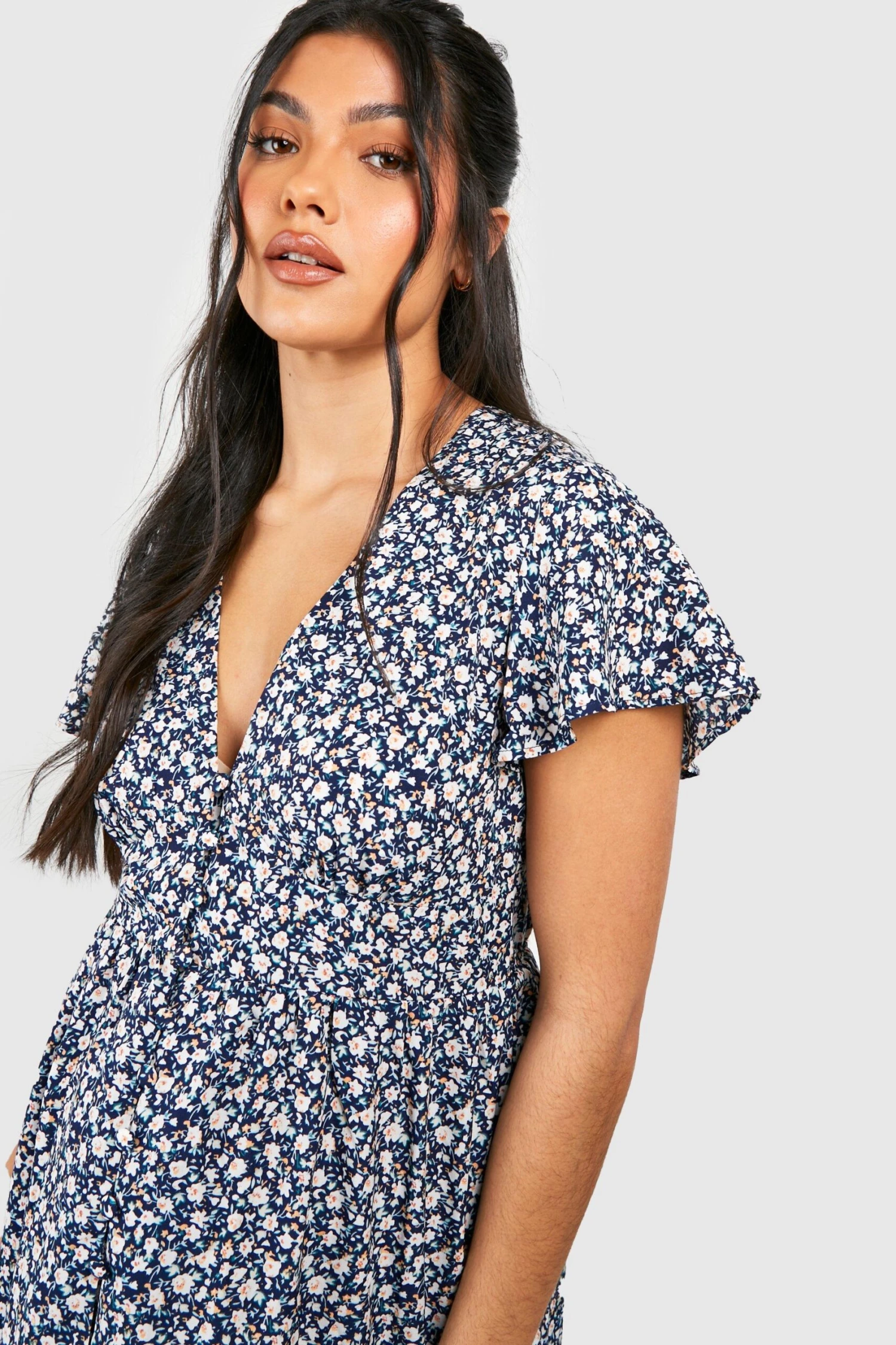 Maternité - Robe De Grossesse Babydoll à Manches Larges 6 Maternité - Robe De Grossesse Babydoll à Manches Larges – Image 4