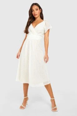 Tall - Robe Mi-longue En Plumetis à Manches Larges -BOOHO Kleidung Magasin gzz49672 champagne xl 2