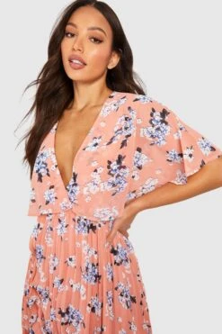 Tall - Robe Cape Plissée -BOOHO Kleidung Magasin gzz49673 pink xl 3