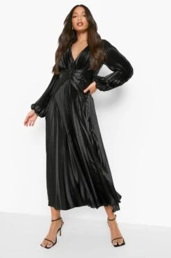 Tall - Robe Longue Plissée Satinée